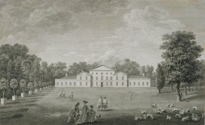 Vue du palais de Kew depuis la pelouse, gravée par William Woollett (1735-85) 1763 - John Joshua Kirby